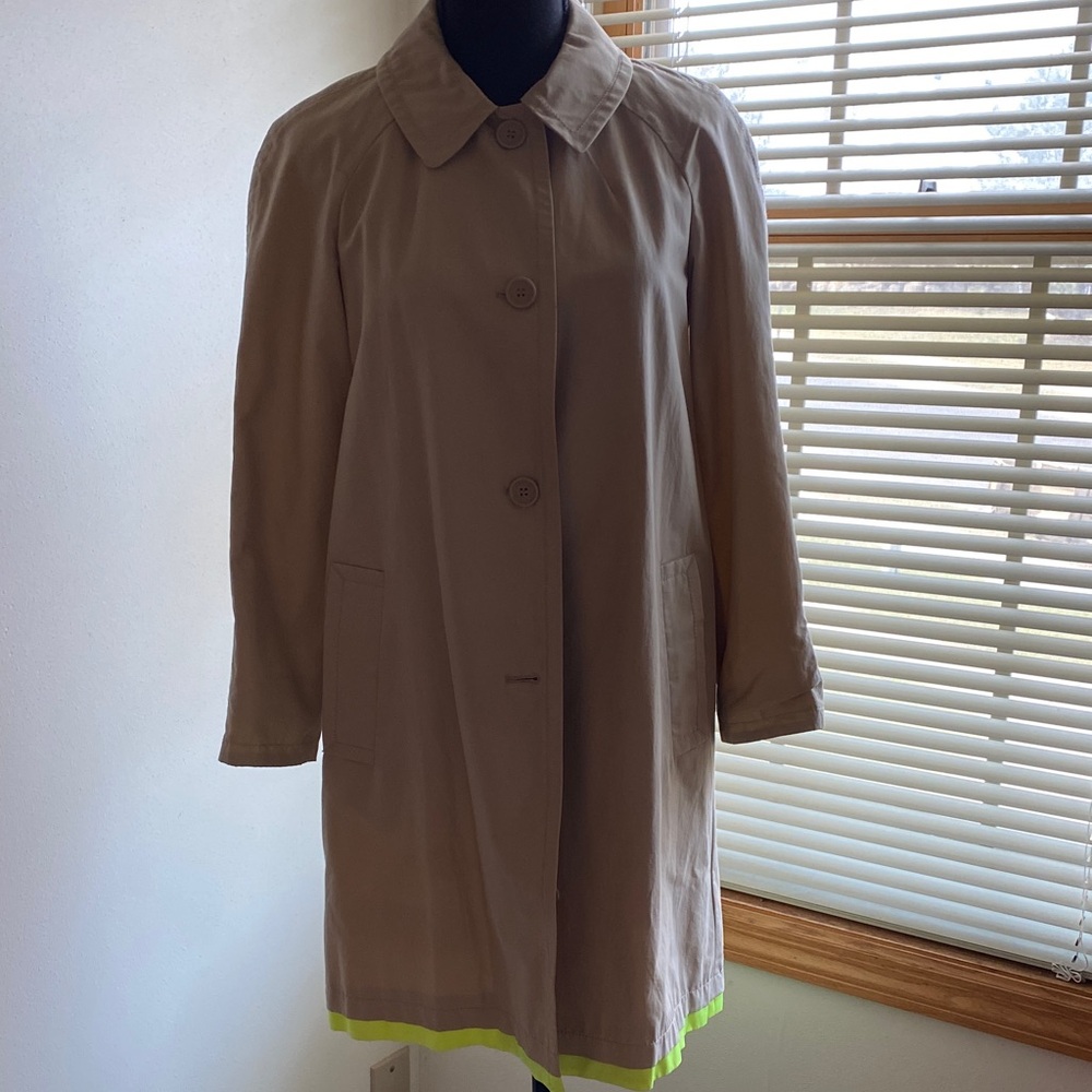 Marc by Marc Jacobs Beige Trench Coat with Neon Trim